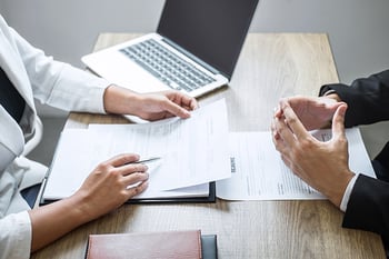 two people having a meeting